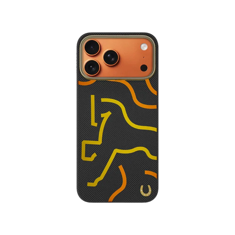 Capa Apokin Airity Edição Especial em Fibra de Aramida para iPhone 17 Pro / 18 Pro Preto e amarelo