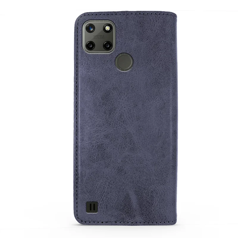 Capa Livro Apokin para Realme C21Y e C25Y com Porta-cartões em Pele Sintética Azul - Imagem 6