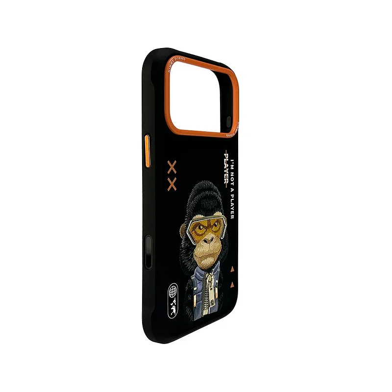 Capa Apokin Nimmy Bordada Série Amigos Cool e Cute 2.0 para iPhone 17 Pro / 18 Pro Gorila - Imagem 2