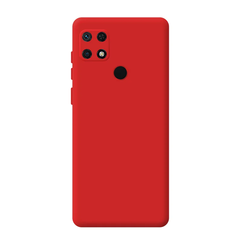 Capa Apokin para Xiaomi Redmi 10C Silicone Suave com Câmara 3D Vermelho