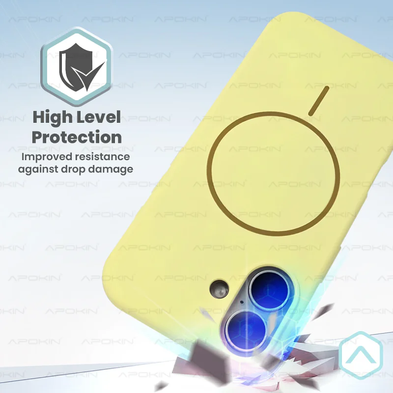 Capa Apokin para iPhone 16 Pro Silicone Premium com MagSafe Branco - Imagem 2