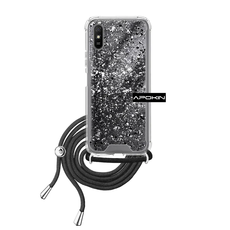 Capa de Gel Apokin para Xiaomi Redmi 9A Transparente com Cordão Variedade de Cores - Imagem 5