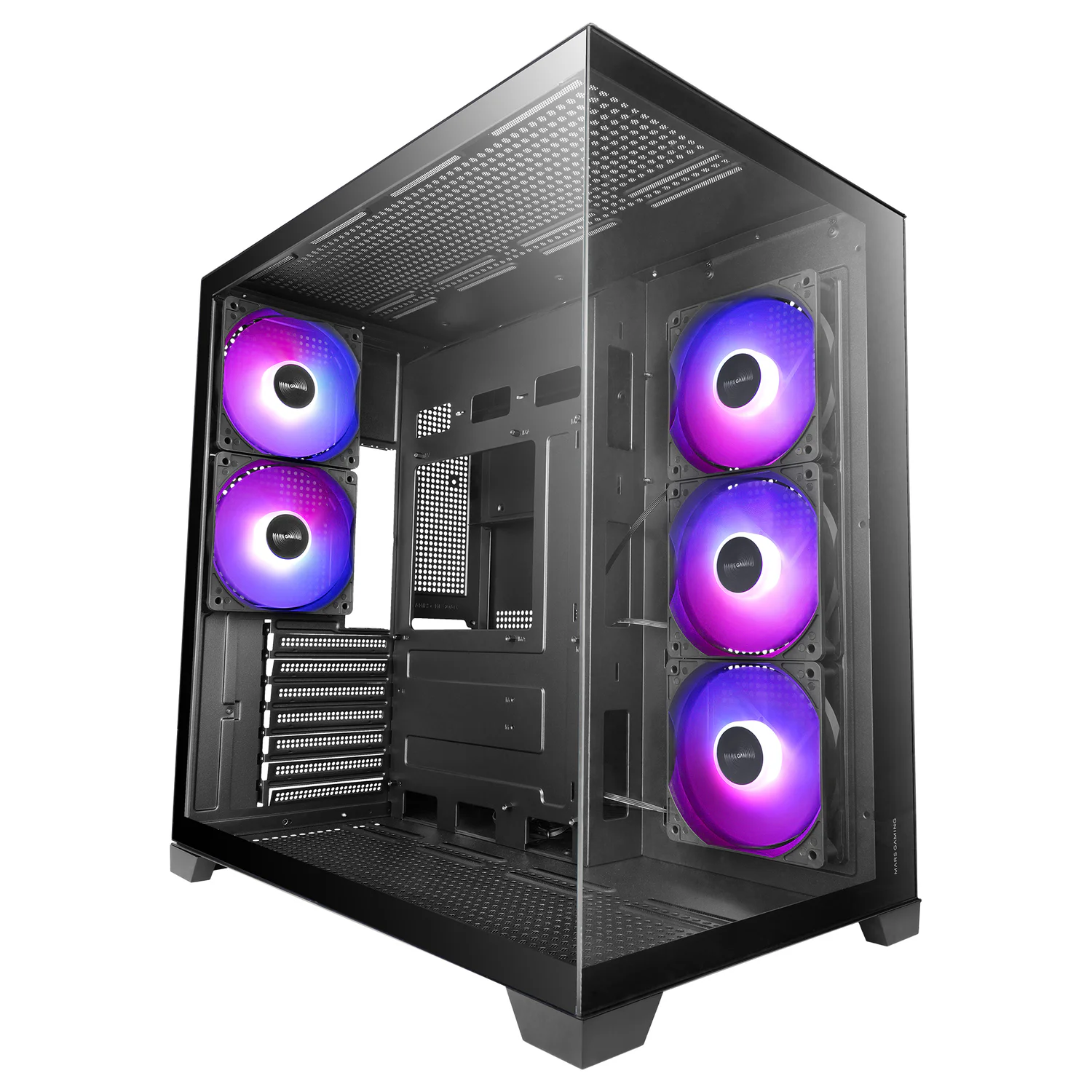 Caixa Gaming Mars Gaming MCVPRO Semitorre ATX Vidro Temperado Preto