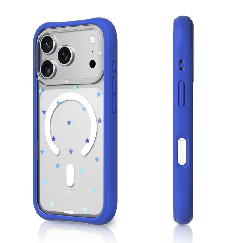 Capa Magnética Apokin Youngkit Starry Dots para iPhone 17 Pro e 18 Pro Azul - Imagem 2