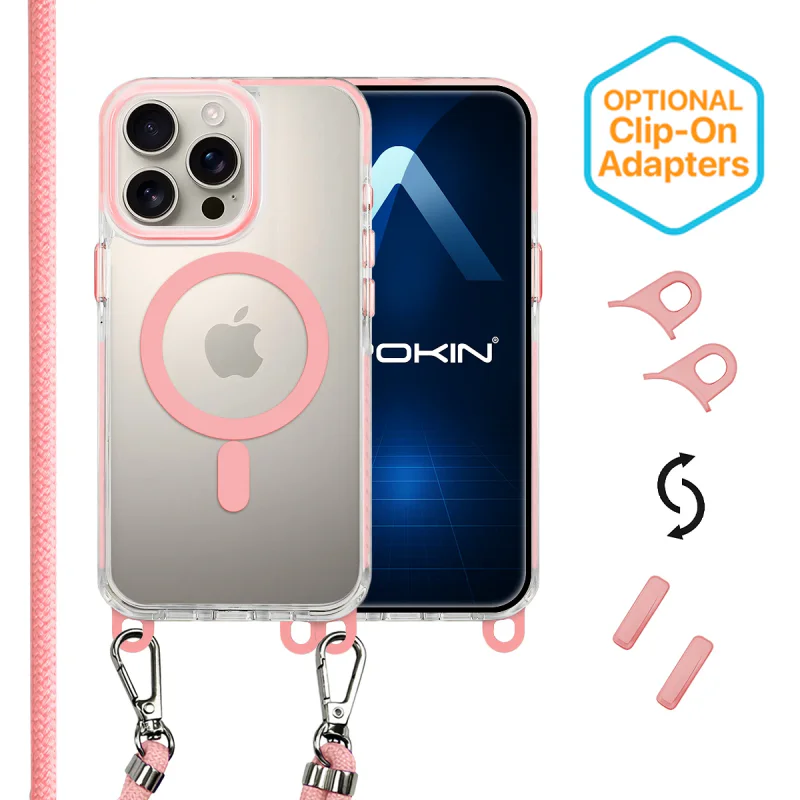 Capa Acrílica Apokin para iPhone 16 Pro com Cordão Branco - Imagem 5