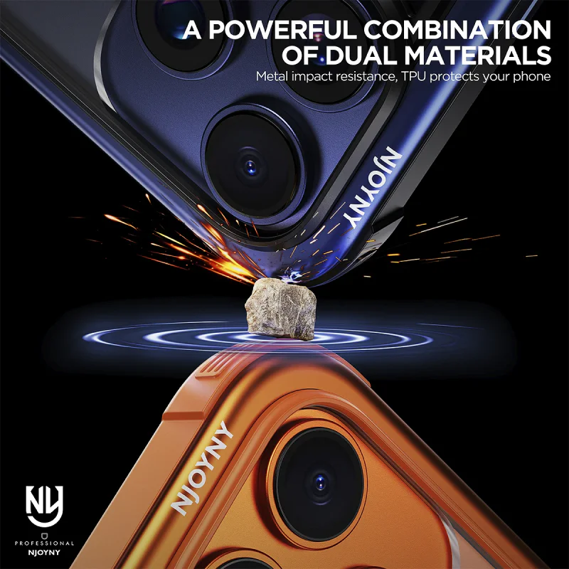 Capa Apokin NJOYNY Steel Armor S2-MAG para iPhone 17 Pro / 18 Pro Laranja - Imagem 5