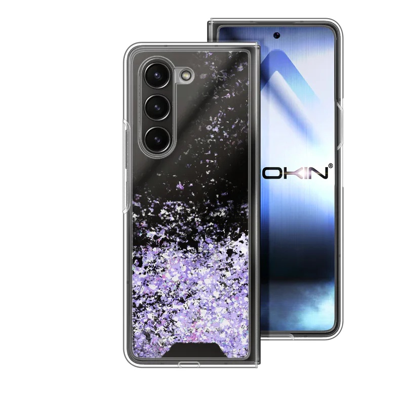 Capa Apokin para Samsung Galaxy Z Fold 7 Acrílico e Gel com Purpurina Rosa - Imagem 2