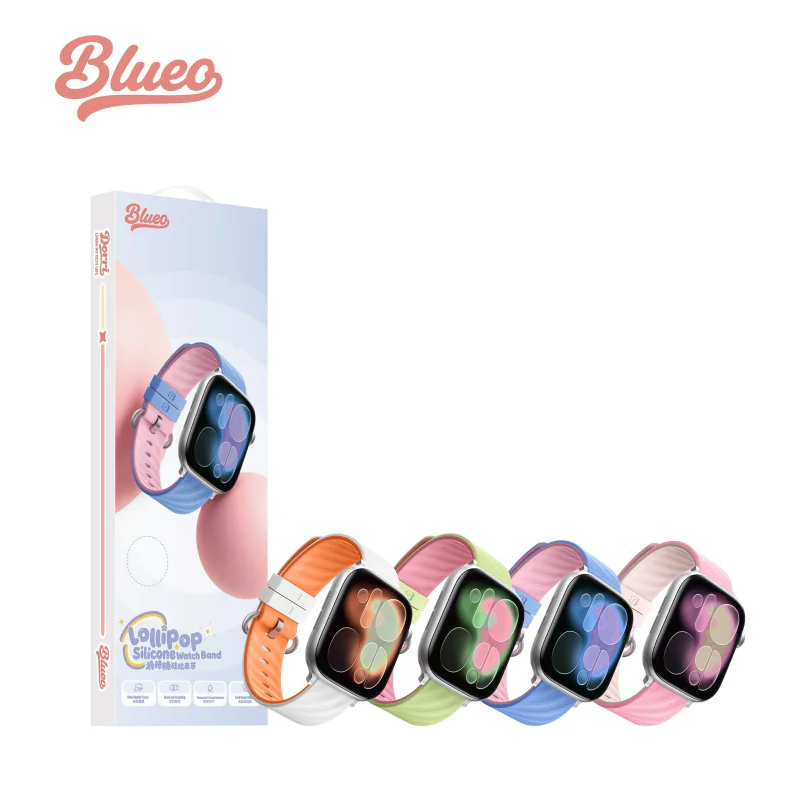 Bracelete Apokin BLUEO para Apple Watch 42 44 45 46 e 49 mm Silicone Bicolor Variante 4 - Imagem 6