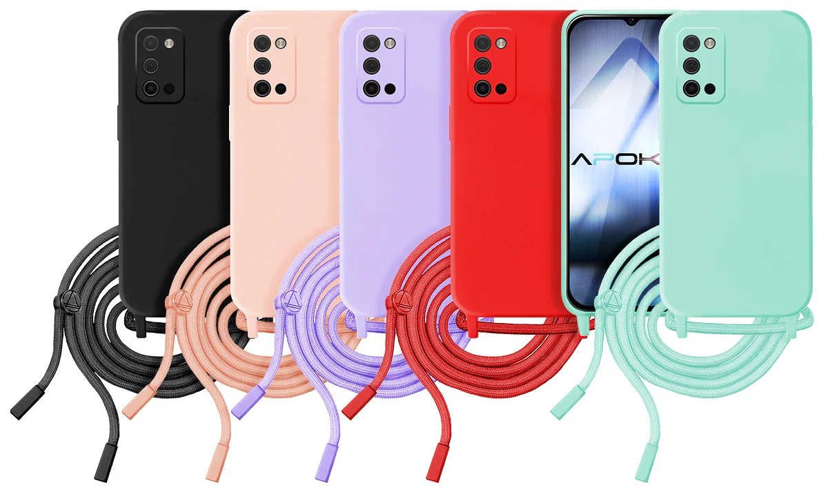 Estojo Macio Apokin com Cordão para Samsung Galaxy A03s - Imagem 1
