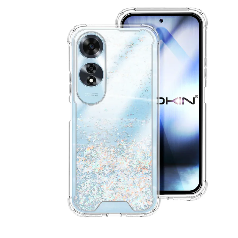 Capa Apokin AIR para Oppo A60 Gel Transparente com Glitter Lilás - Imagem 5