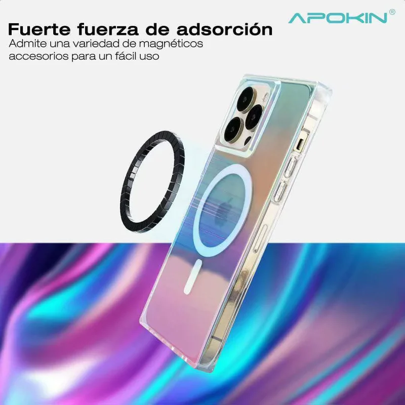 Capa Apokin para iPhone 15 Pro Max Iridescente Metalizada com MagSafe - Imagem 5