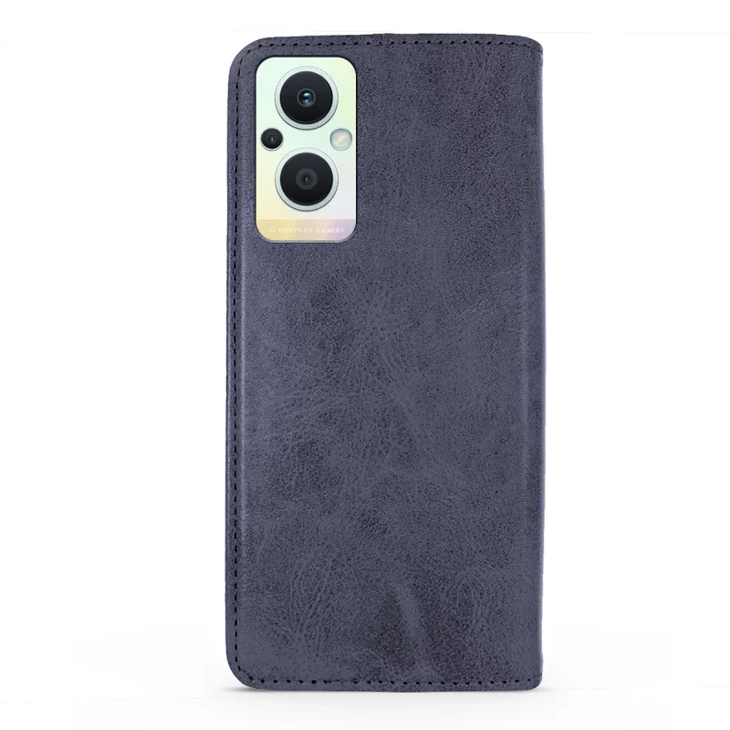 Capa com Tampa Apokin para Oppo Reno 8 Lite em Pele Sintética com Porta-cartões Vermelho - Imagem 5