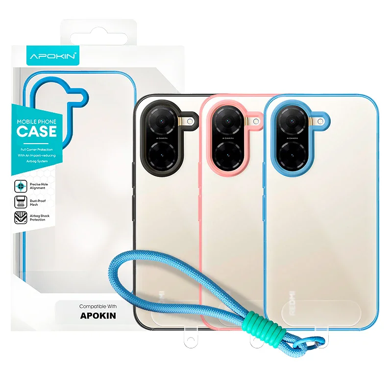 Capa Apokin para Xiaomi Redmi A5 Silicone com Alça Variedade de cores
