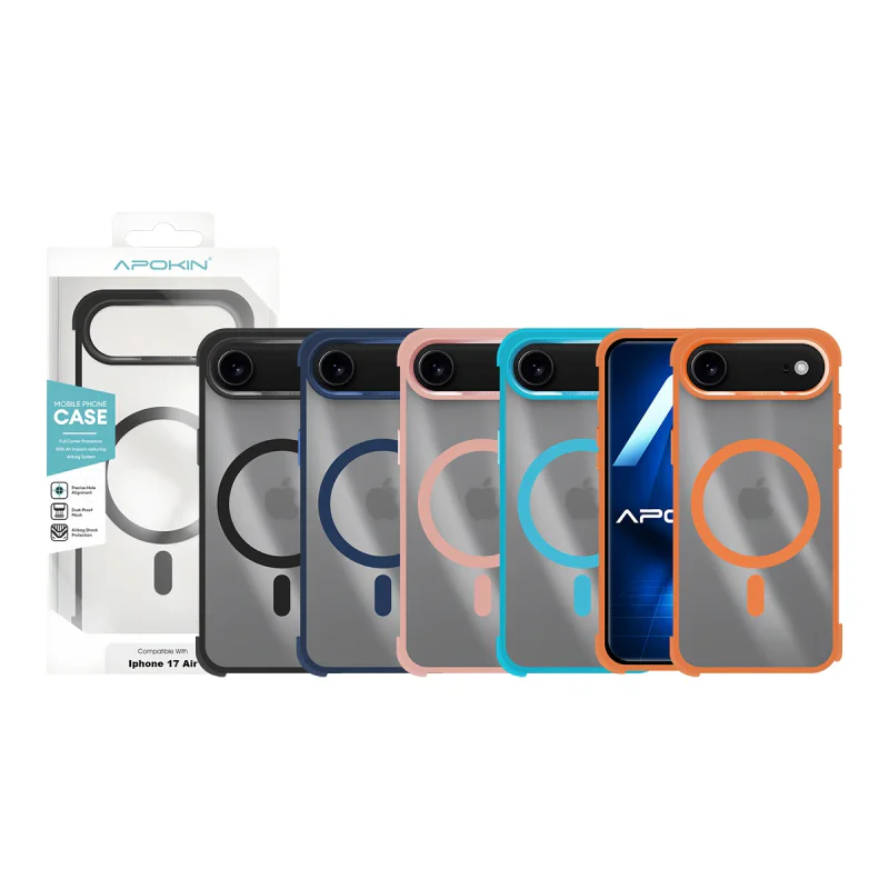 Capa Apokin para iPhone 17 Air em Silicone Premium com MagSafe Laranja - Imagem 1