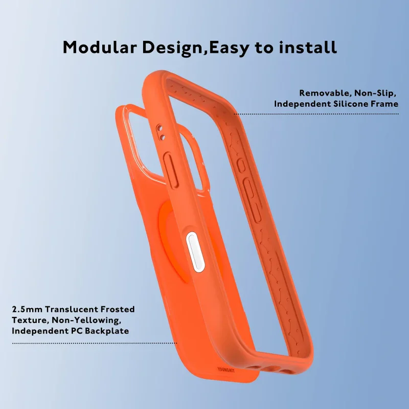 Capa Youngkit Dynamic II Magnética para iPhone 17 Pro Max / 18 Pro Max Laranja - Imagem 3