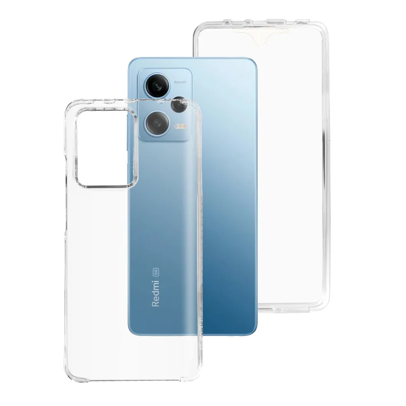 Capa Apokin para Xiaomi Redmi Note 12 Pro 5G Dupla 360 Frontal e Traseira em Silicone Transparente - Imagem 1