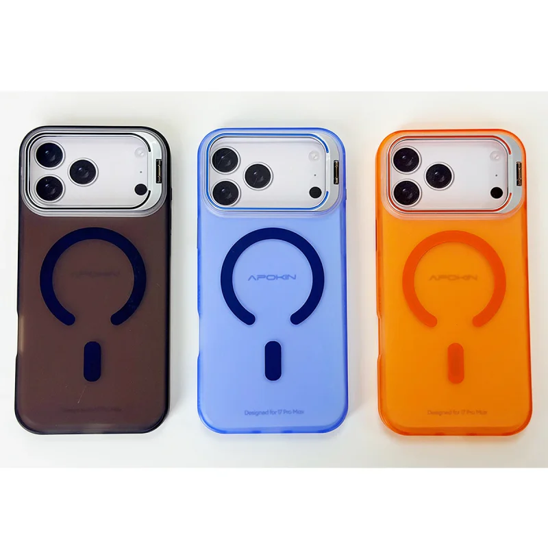 Capa Apokin para iPhone 17 Fumada com MagSafe e Suporte Laranja - Imagem 2
