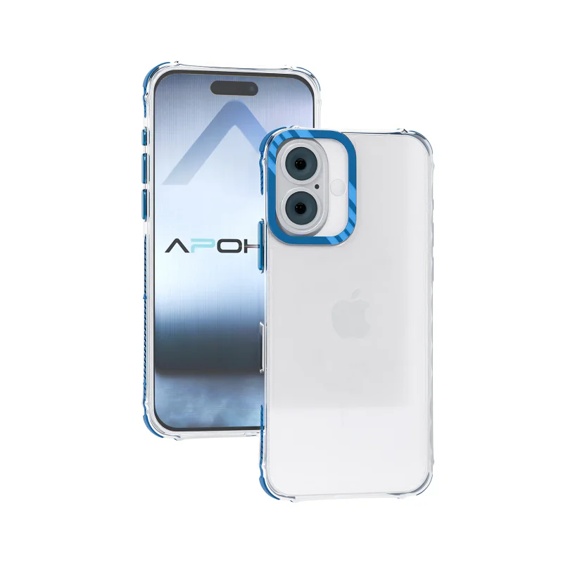 Capa Antichoque Apokin para iPhone 16 Plus Transparente Azul - Imagem 2