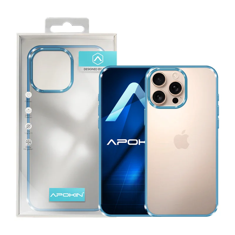 Capa Apokin para iPhone 16 Pro Antichoque com Bordo Colorido Transparente - Imagem 5