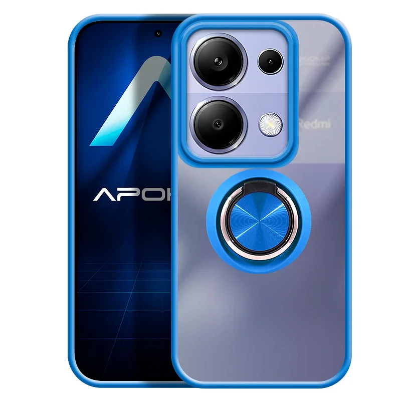 Capa de Gel Apokin com Íman e Suporte Fumado para Xiaomi Redmi Note 13 Pro 4G Azul - Imagem 4