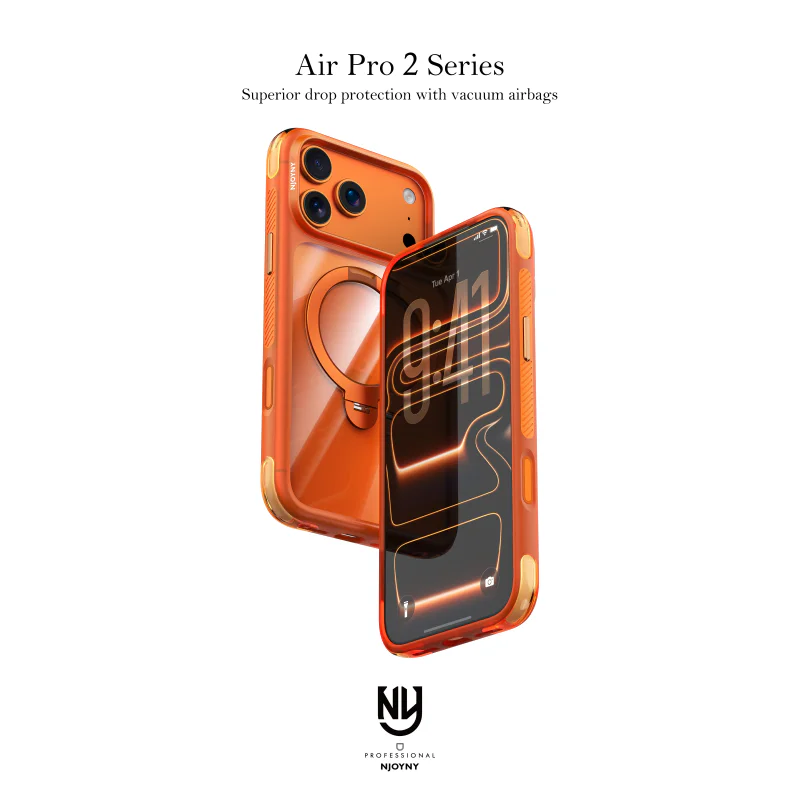 Capa Apokin NJOYNY Bumper Air S5-STAND para Apple iPhone 17 Pro Max e 18 Pro Max com Suporte Cor: Branco - Imagem 4