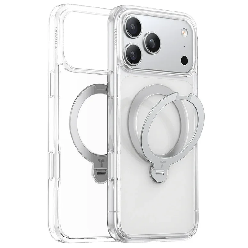 Capa Torras OSTAND com Rotação Apokin para iPhone 17 Pro / 18 Pro Transparente