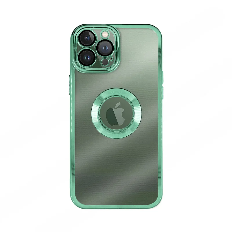Capa Apokin para iPhone 13 Pro Silicone Transparente com Bordo Cromado e Proteção de Câmara 3D Rosa - Imagem 2