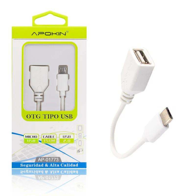 Adaptador Apokin OTG MicroUSB para USB Preto