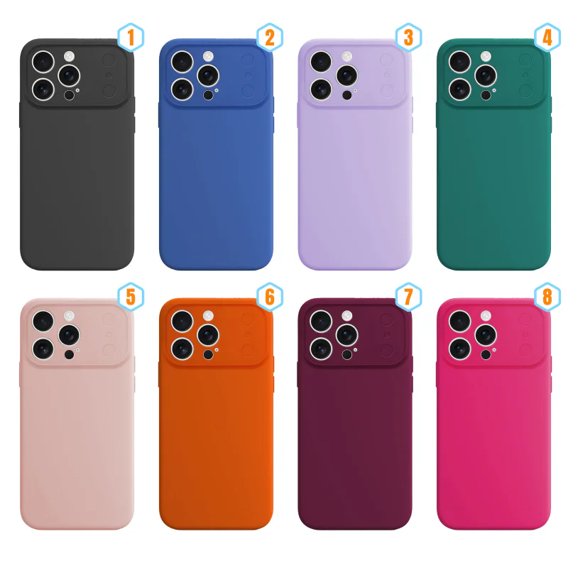 Capa Apokin para Apple iPhone 16 Pro em Silicone com Protetor de Câmara em Vidro Laranja - Imagem 1