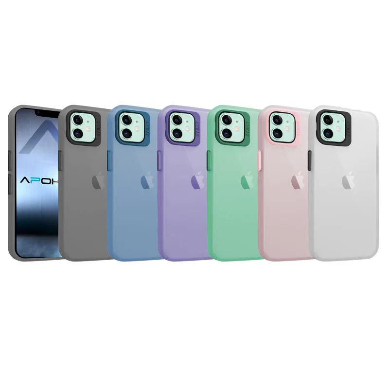 Capa Apokin em Silicone Mate com Suporte e Proteção de Câmara para iPhone 11 Azul - Imagem 1
