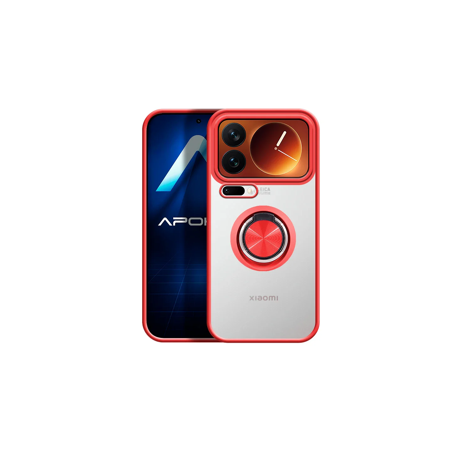 Capa de Gel Xiaomi 17T Pro com Íman e Suporte Fumada Vermelha