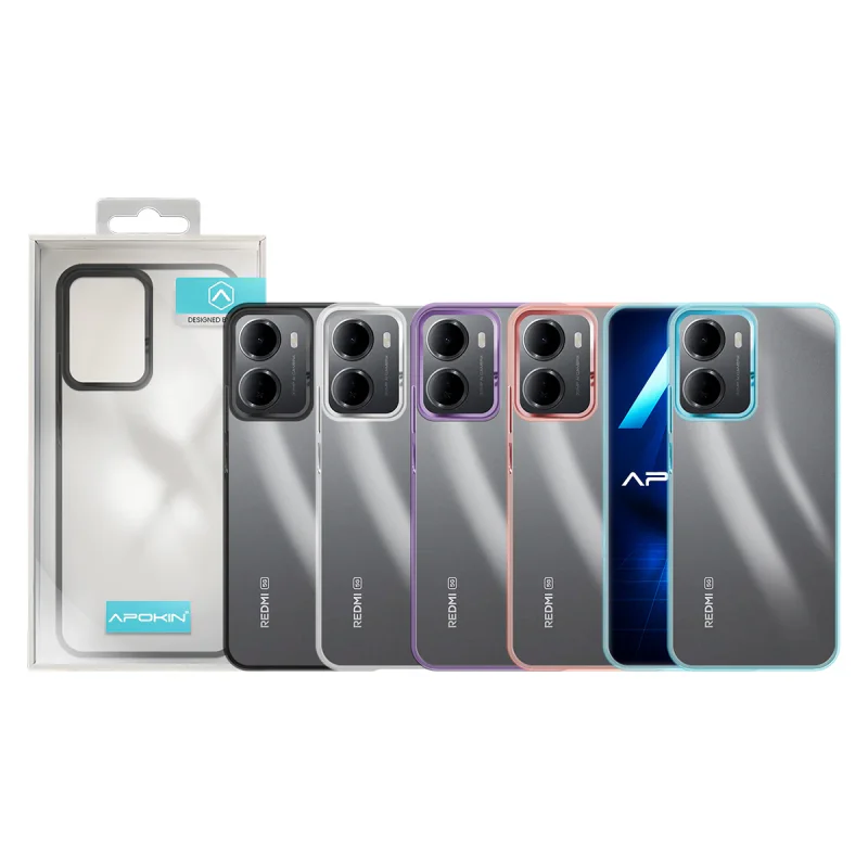 Capa Apokin para Xiaomi Redmi 15A Acrílica Transparente Preto