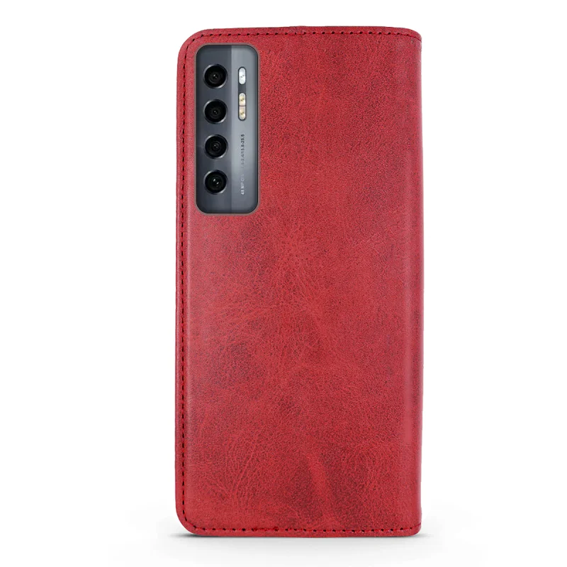 Capa Apokin para TCL 20 Pro 5G em Pele Sintética com Ranhura para Cartões Rosa - Imagem 5
