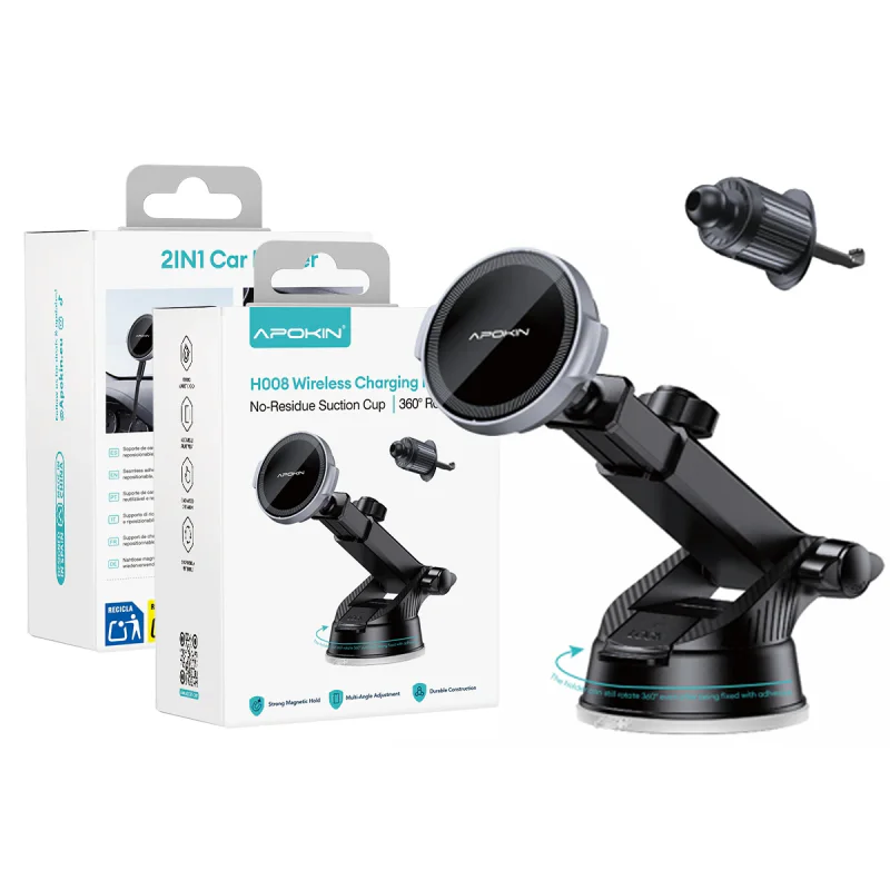 Suporte de Automóvel Apokin H008 para Grelha de Ventilação com Rotação 360