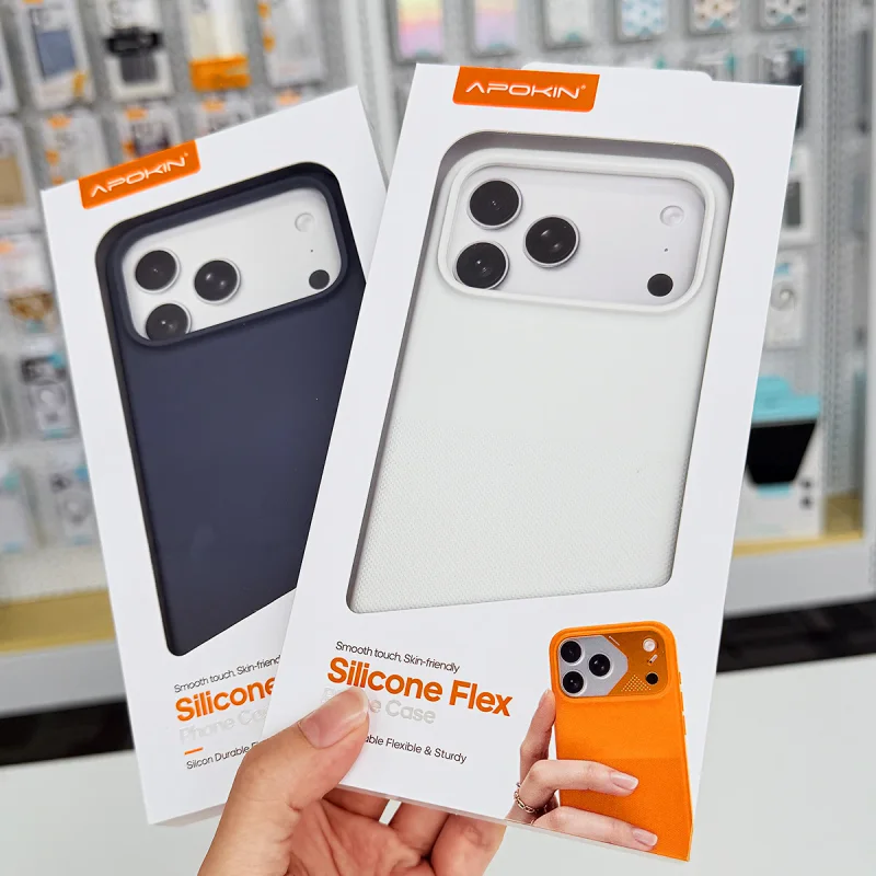 Capa Apokin para iPhone 13 Pro, 14 Pro e 15 Pro em Silicone Flexível Lilás - Imagem 4