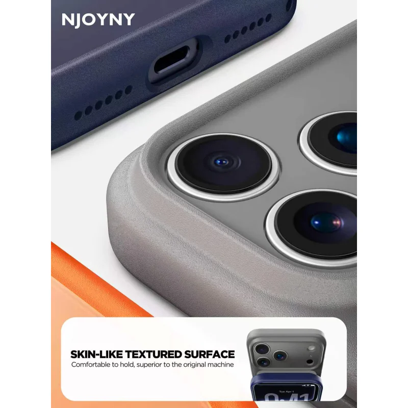 Capa Apokin para iPhone 18 Pro NJOYNY Skin Sand Magnética Mate Bordô - Imagem 5