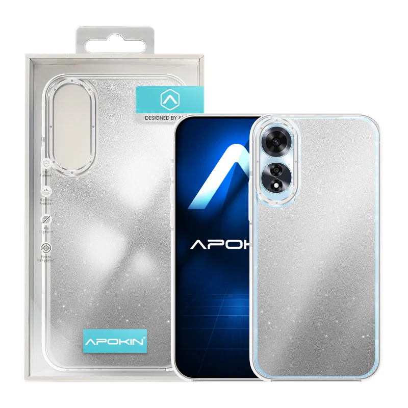Capa Apokin Oppo A78 4G Acrílica Rígida com Purpurina Lilás - Imagem 3