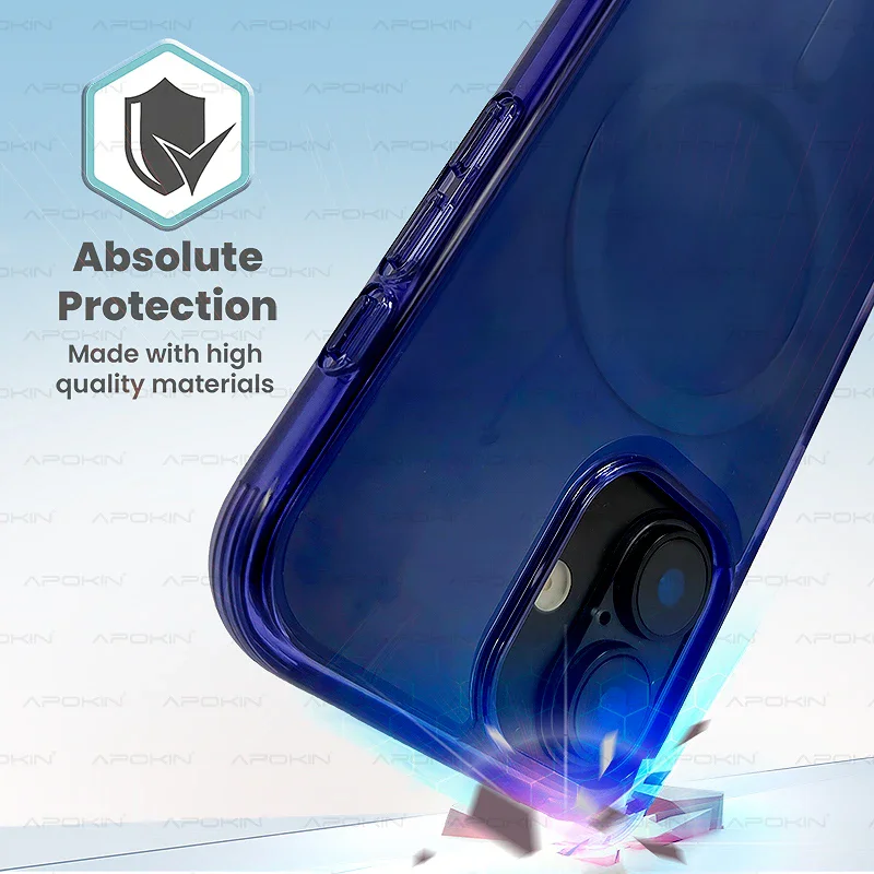Capa Apokin para iPhone 17 em Silicone Premium com MagSafe Azul - Imagem 5