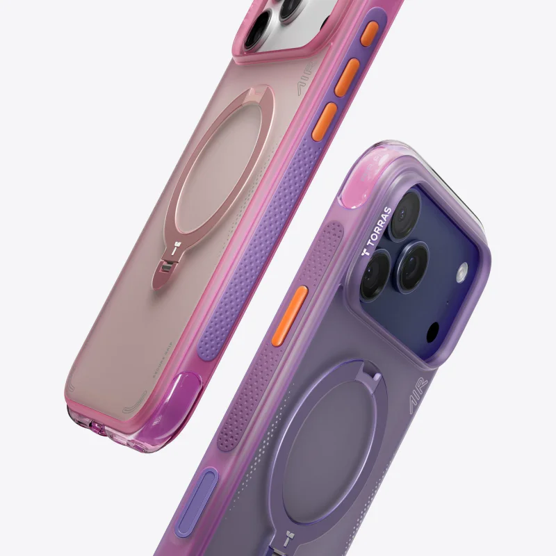 Capa Apokin Torras Ostand Q3 Air para iPhone 17 Pro Max e 18 Pro Max Colorblock Roxo - Imagem 3