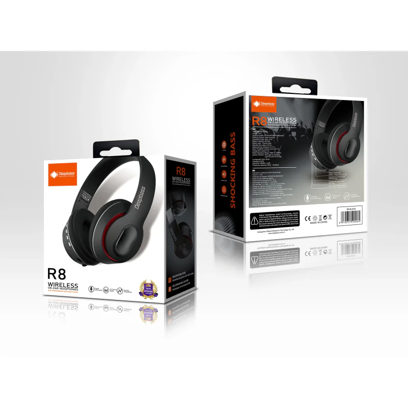 Auscultadores Sem Fios Apokin Deepbass R8 com Diadema Vermelho - Imagem 2