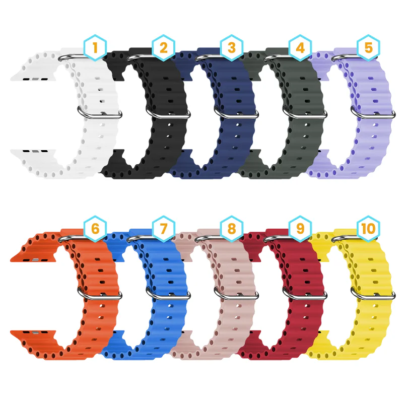 Bracelete Universal Apokin Ocean em Silicone 20 mm para Smartwatch Preto