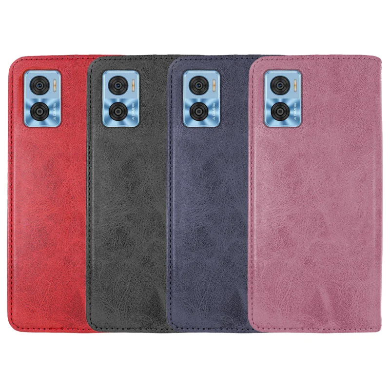 Capa Livro Apokin para Moto E22 / E22i com Porta-Cartões Pele Sintética Preto - Imagem 1
