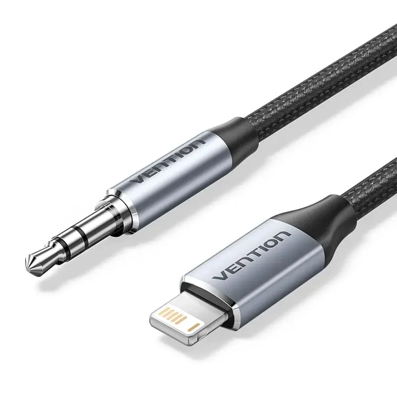 Cabo Áudio Vention BMCHF Lightning para Jack 3,5 mm 1 m Cinzento