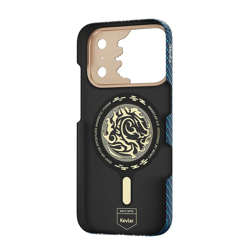 Capa Apokin BENKS Knight Air C1 para Apple iPhone 17 Pro e 18 Pro Kevlar Magnética Azul - Imagem 3