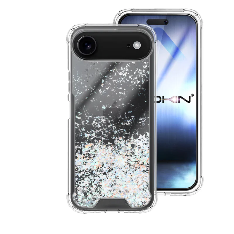 Capa Apokin para Apple iPhone 17 Air Gel Transparente com Purpurina Lilás - Imagem 5
