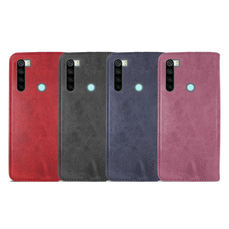 Capa Apokin para Xiaomi Redmi Note 8 2021 em Pele Sintética com Porta-Cartões Variedade de cores