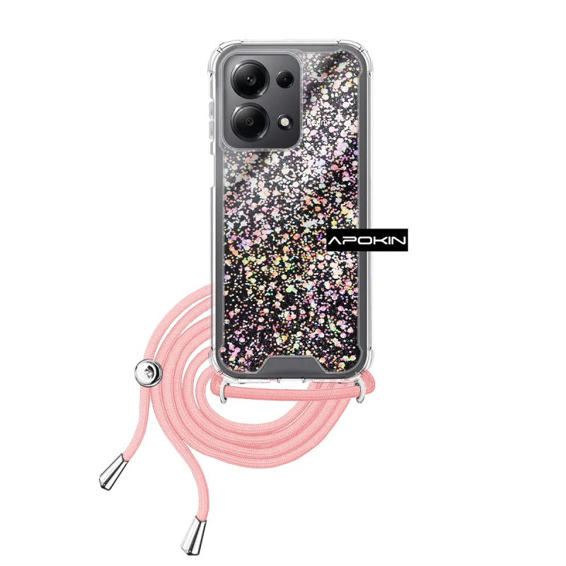 Capa de Gel Transparente Apokin com Cordão para Xiaomi Redmi Note 13 Pro 4G Azul turquesa - Imagem 3