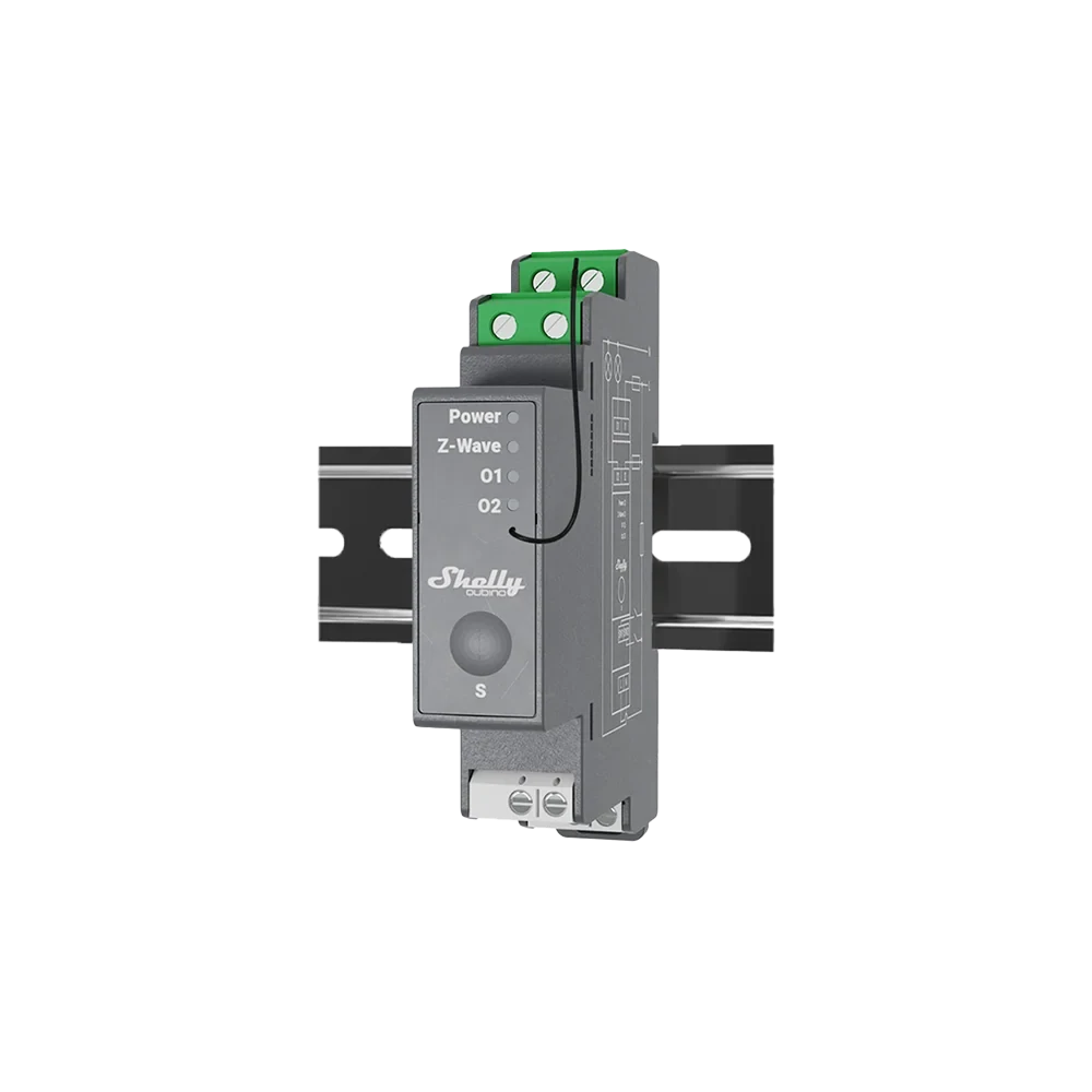 Interruptor Inteligente Shelly Wave Pro 2 Z-Wave para Calha DIN 2 Canais - Imagem 1
