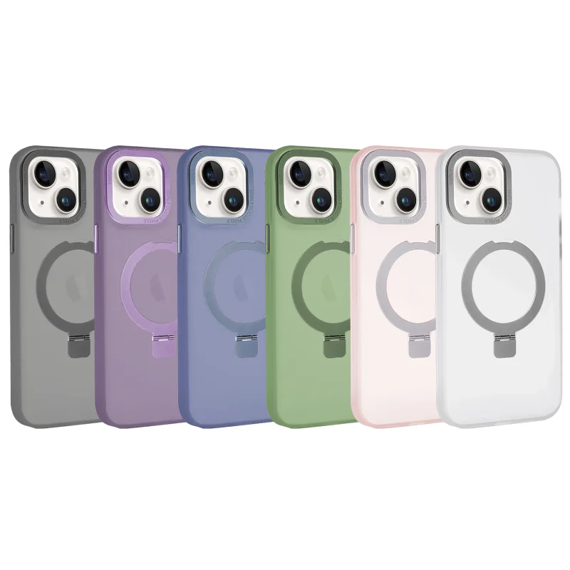 Capa Focus Apokin com Suporte de Anel para iPhone 15 Plus Verde - Imagem 1