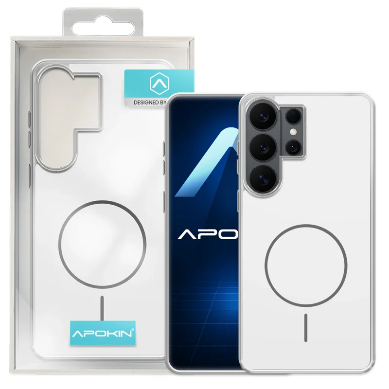 Capa Apokin para Samsung Galaxy S26 Ultra Acrílica Transparente com MagSafe Branco - Imagem 3